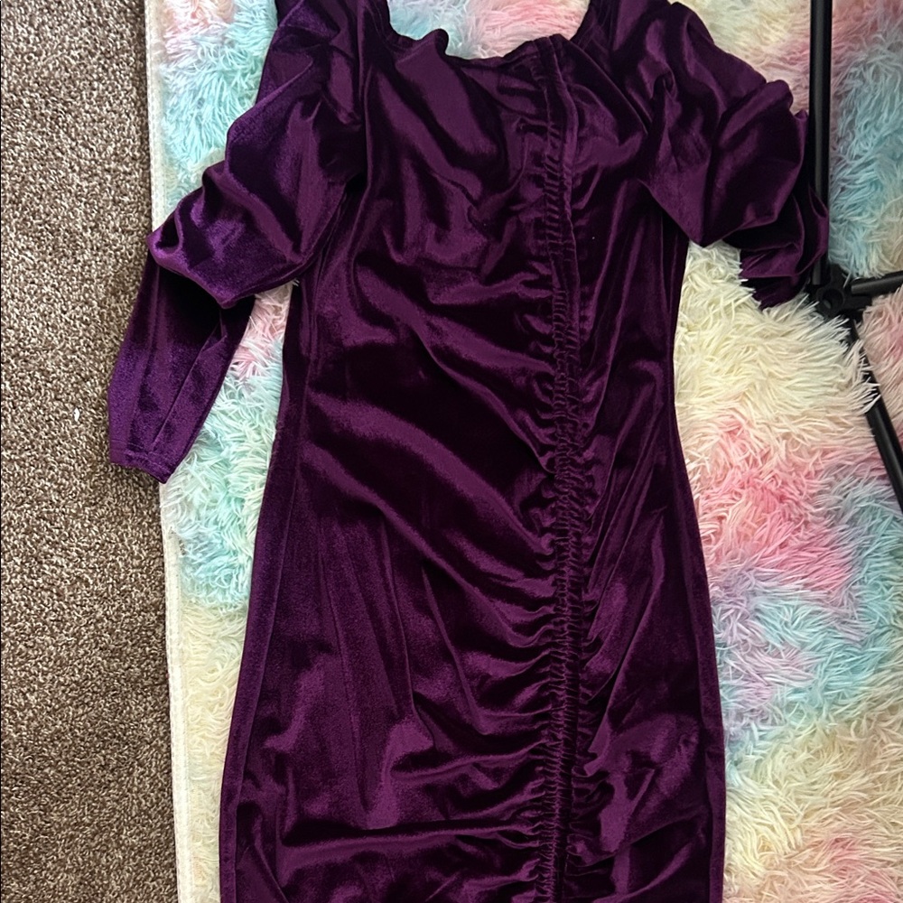 Elegant Purple Velvet Dress